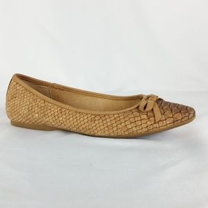 Born 6.5M Brown Cork Leather Ballet Flats